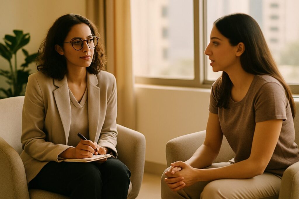 One-on-one dual diagnosis counseling session