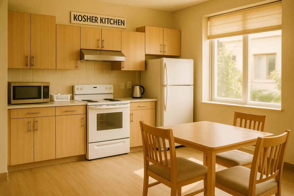 Bright kosher kitchen in a supportive-living home