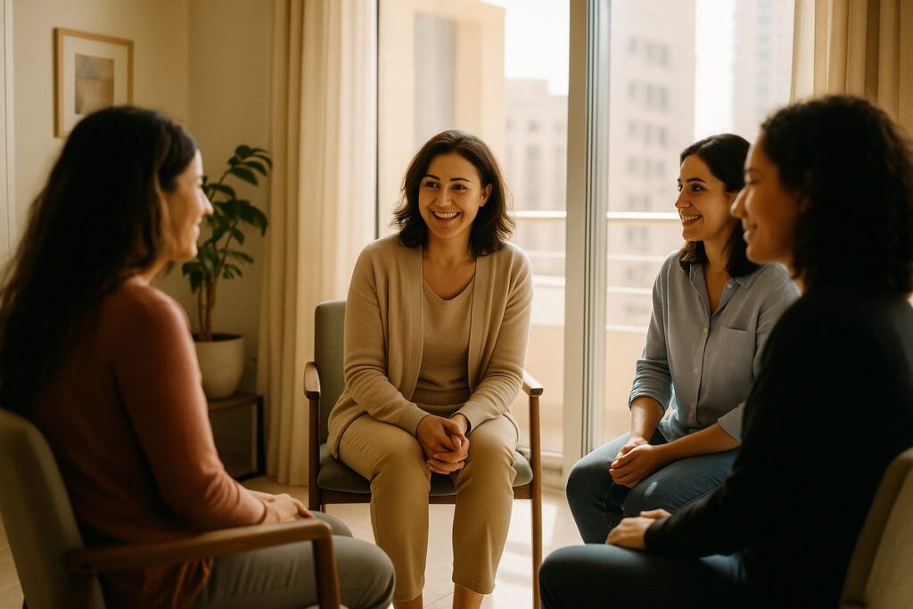 Supportive women's group therapy session